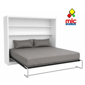 Cama abatible horizontal de Wallbed 01 con somier de lamas y fondo de 45 cm (39)