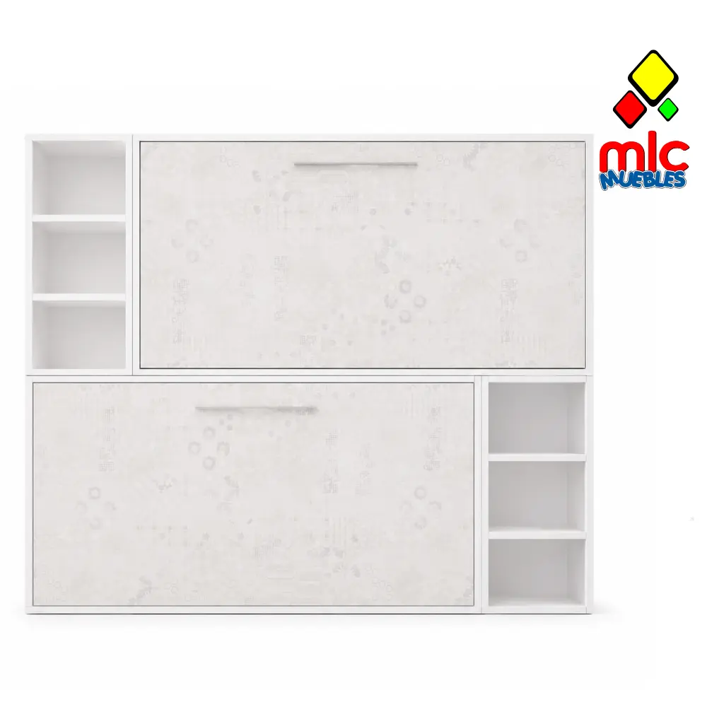 Cama litera horizontal 90cm x 190cm con estanteria 50cm Wallbed 14 (39) - Imagen 1