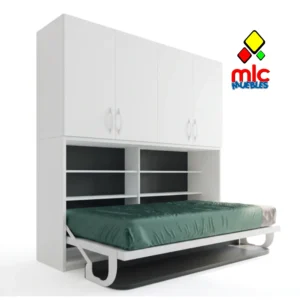 Cama horizontal Wallbed 22 con mesa estudio y armarios (39) - 02_blanco