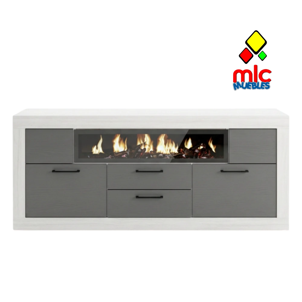 Mueble TV con chimenea LED decorativa (16) - 02_blanco