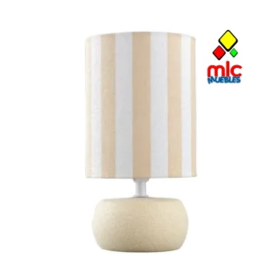 Lámpara base cerámica pantalla rayas beige (28) - 01_principal_01