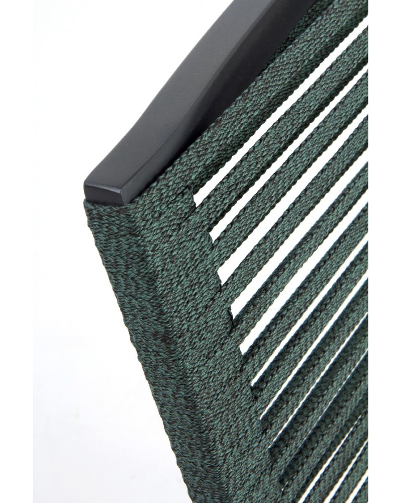 SILLON ALUMINIO GRIS OSCURO RESPALDO TRENZADO CUERDA VERDE - Imagen 6