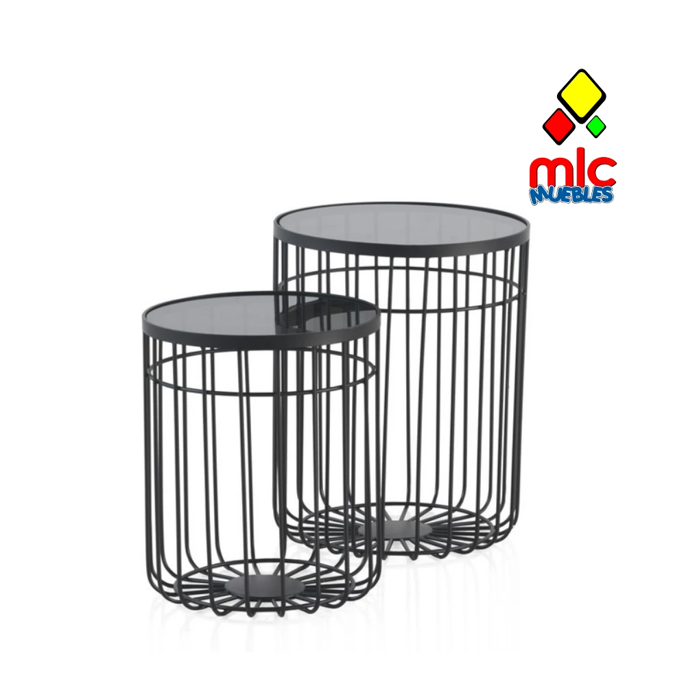 Set 2 mesas auxiliares metal con cristal (36) - 01_principal